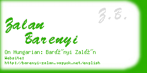 zalan barenyi business card